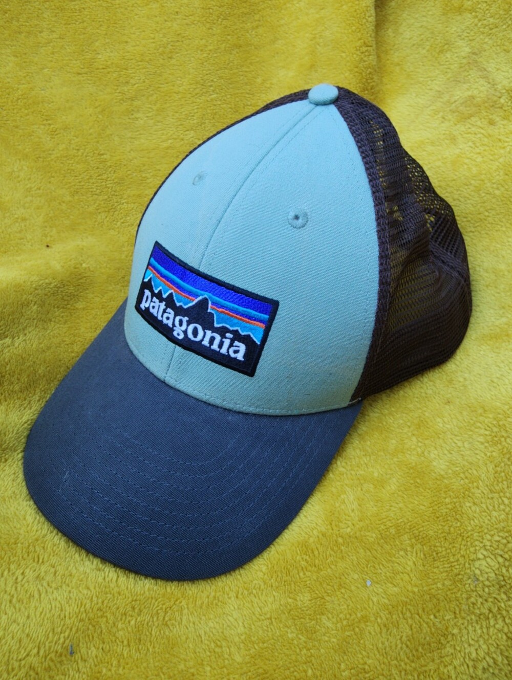 Patagonia Two-Tone Blue and Brown Trucker Hat